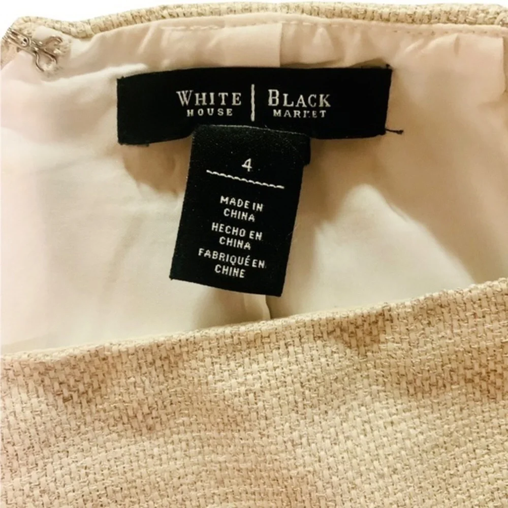 White House Black Market Tulip Beige Skirt size 4
